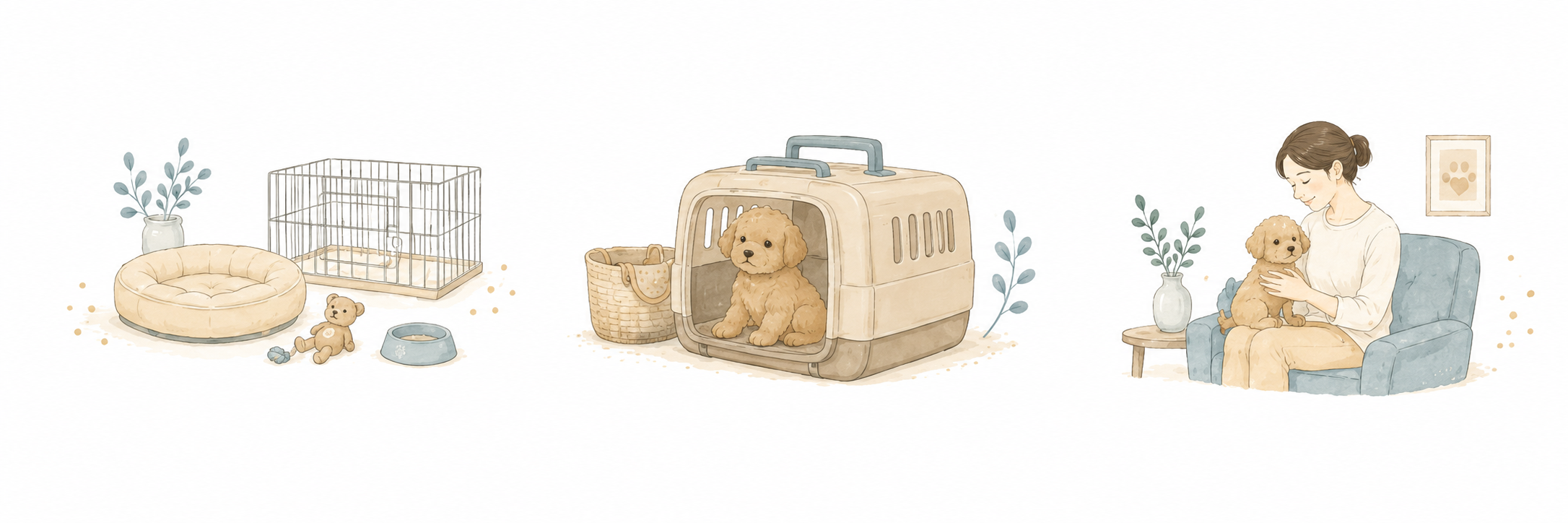 お迎え準備の用品のイラスト